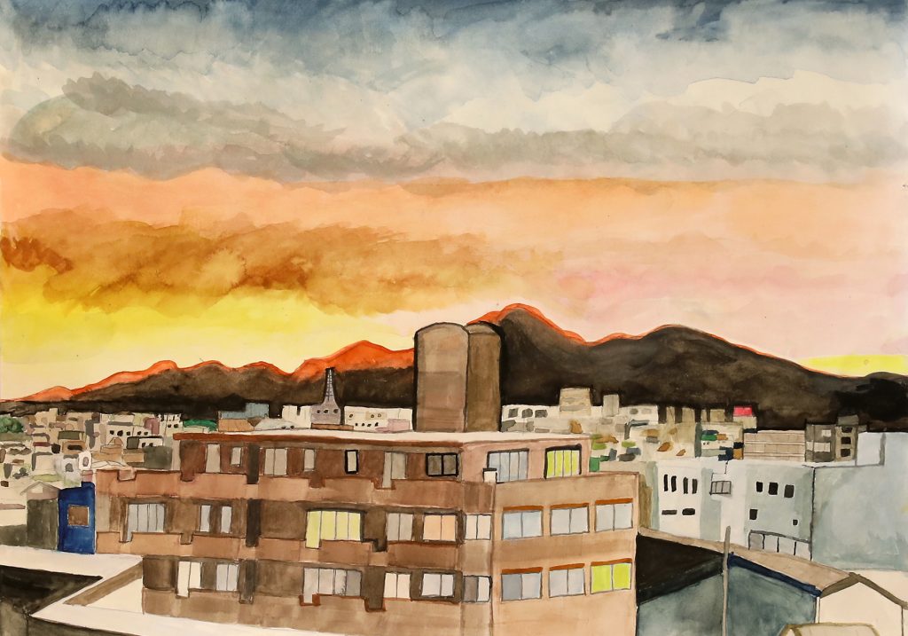  「目にうつる夕景色」第二中　3年　齋藤友利